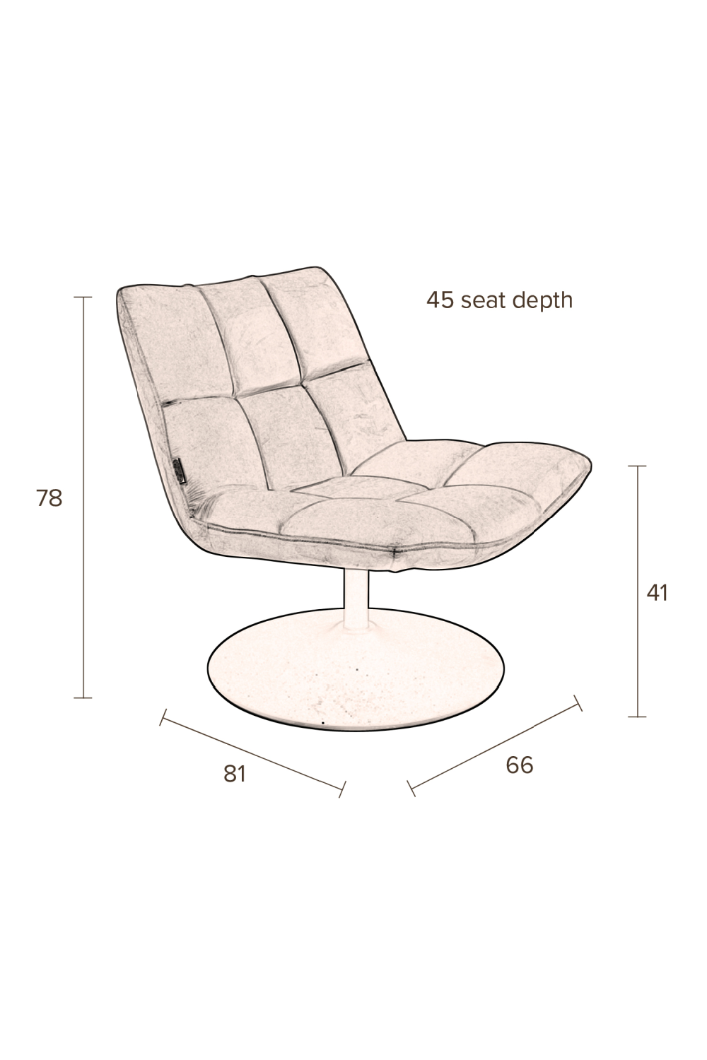 Pedestal Base Padded Lounge Chair | Dutchbone Bar | Oroa.com