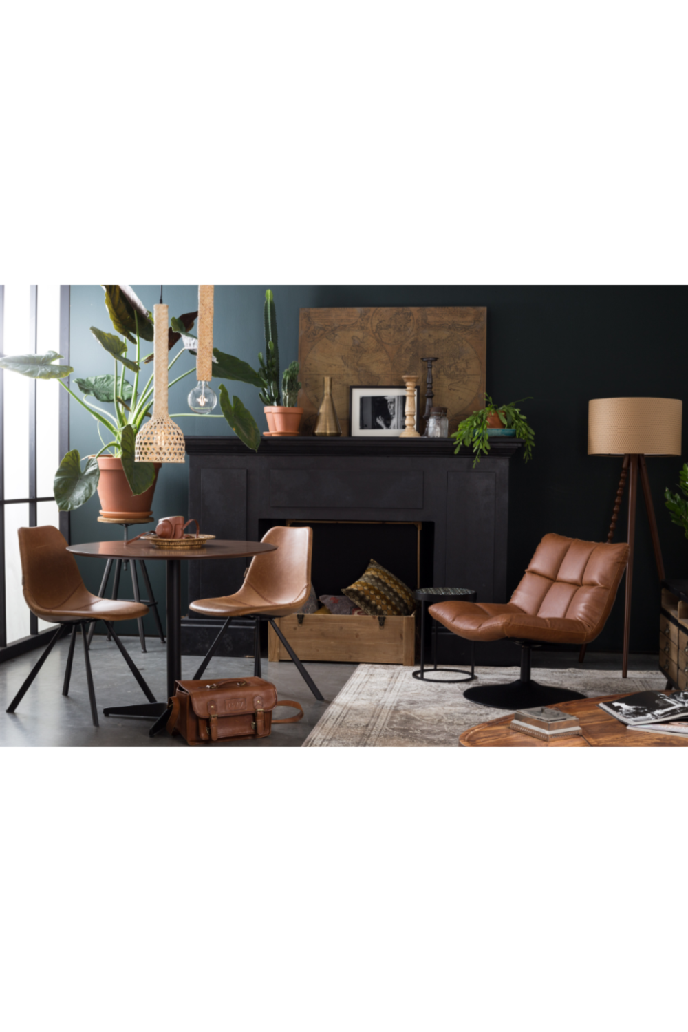 Brown Pedestal Accent Chair | Dutchbone Bar | OROA.com