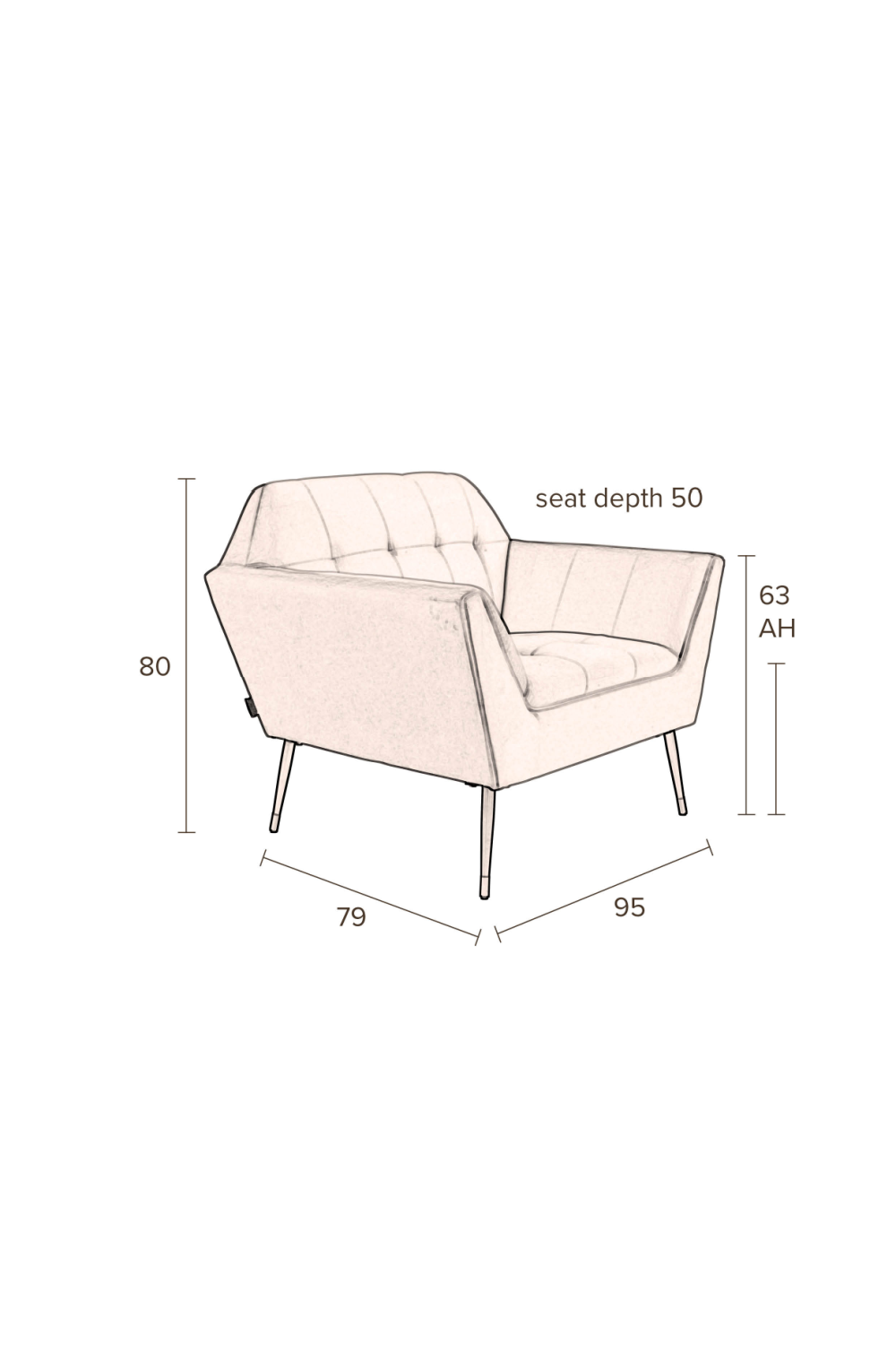 Tufted Lounge Chair | Dutchbone Kate | Oroa.com