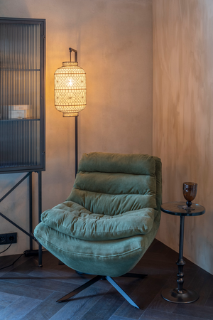 Upholstered Swivel Lounge Chair | Dutchbone Vince | OROA.com