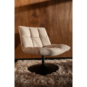   White Boucle Swivel Lounge Chair | Oroa.com