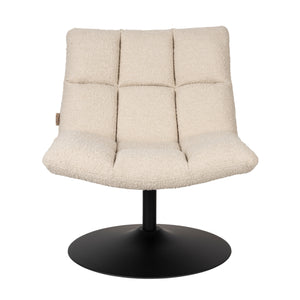   White Boucle Swivel Lounge Chair | Oroa.com