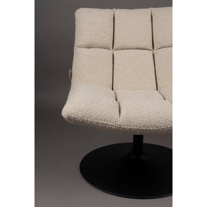   White Boucle Swivel Lounge Chair | Oroa.com
