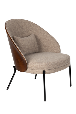 Beige Fabric Lounge Chair | Dutchbone Rodin | OROA.com