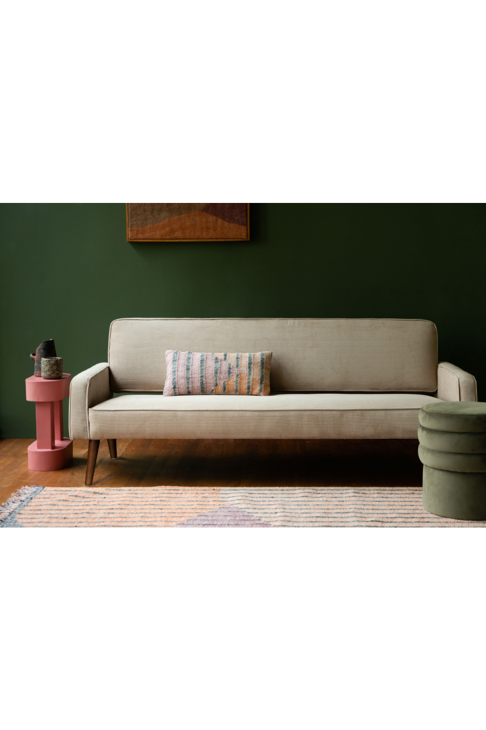 Beige Ribcord Sofa | Dutchbone Preston | OROA.com