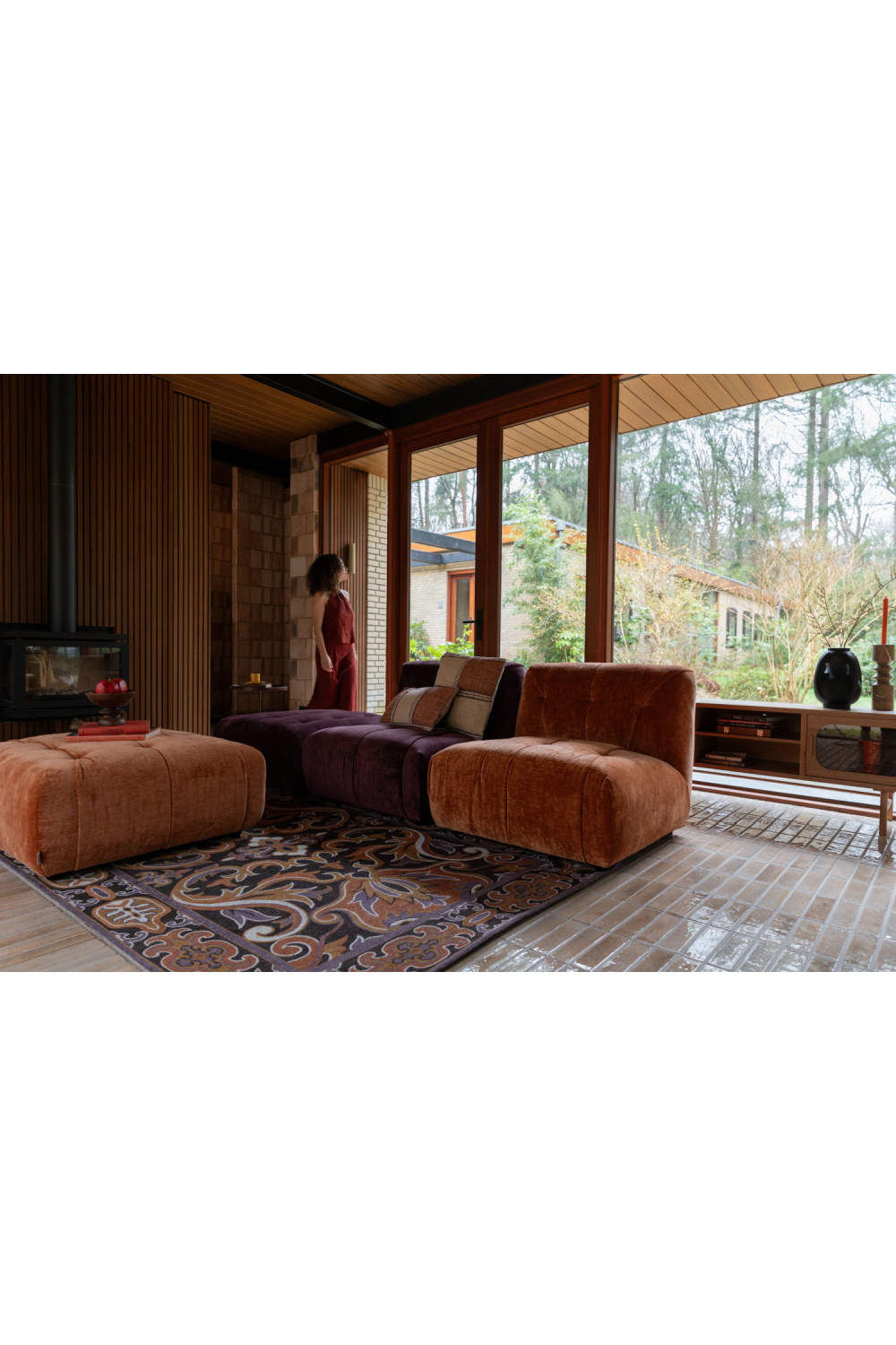 Orange Velvet Sofa | Dutchbone Giada | Oroa.com