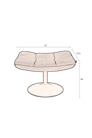 Pedestal Base Padded Hocker | Dutchbone Bar | Oroa.com