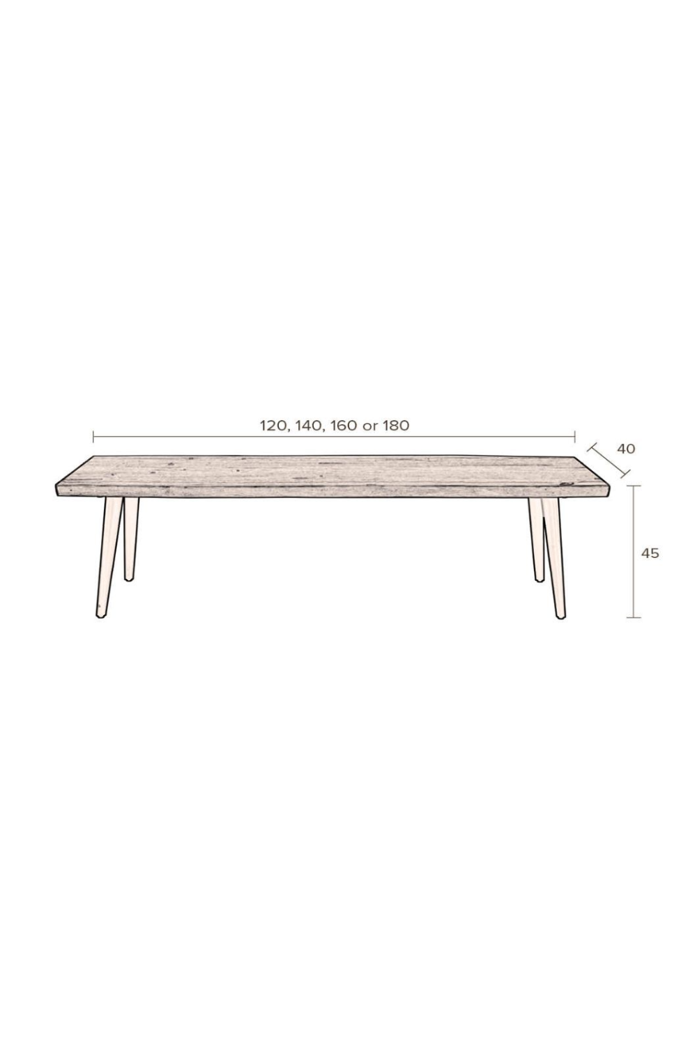 Walnut Dining Bench | Dutchbone Alagon | Oroa.com