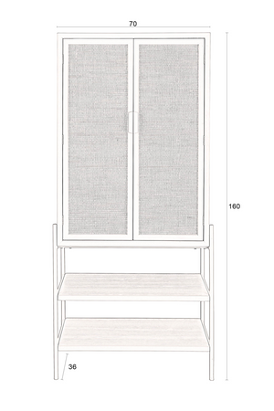 Fir & Rattan Cabinet | Dutchbone Yasu | OROA.com