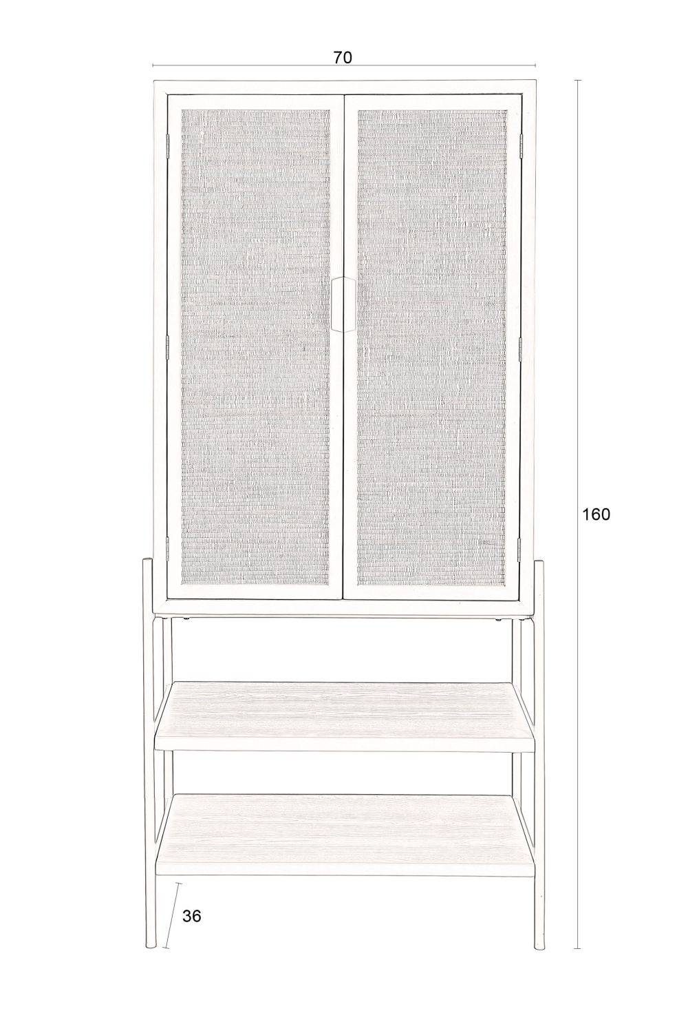 Fir & Rattan Cabinet | Dutchbone Yasu | OROA.com