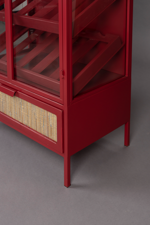 Red Wooden Wine Cabinet | Dutchbone Mori | OROA.com