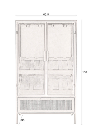 Red Wooden Wine Cabinet | Dutchbone Mori | OROA.com