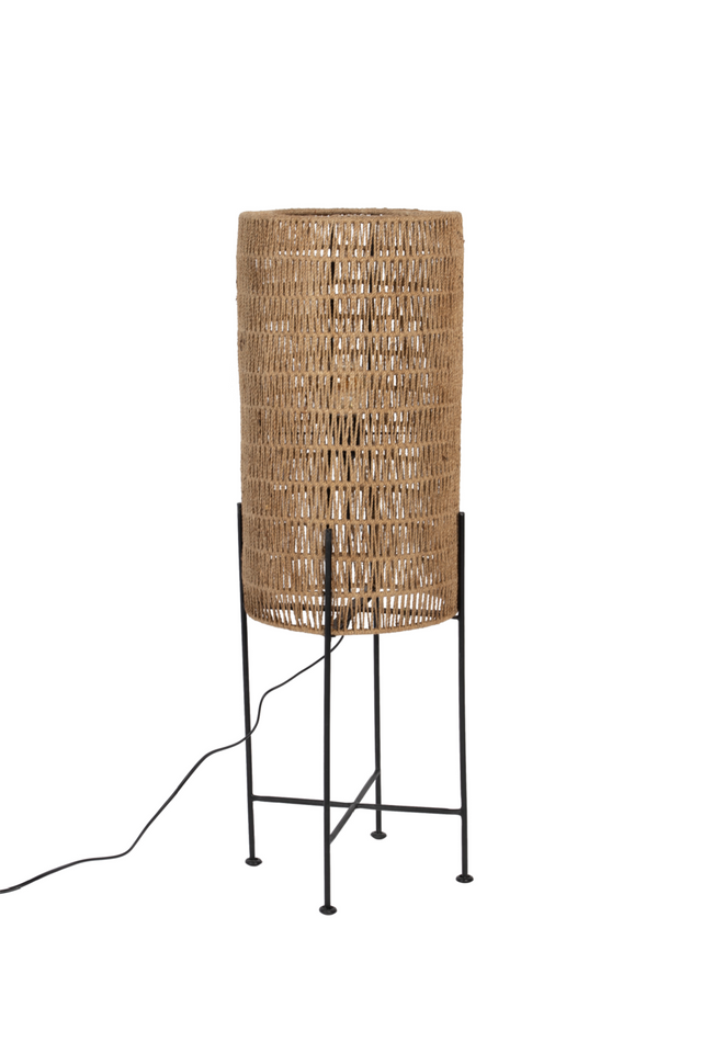 Cylindrical Jute Floor Lamp | Dutchbone Kari | OROA.com