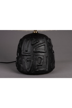 White Bouclé Table Lamp | Dutchbone Renzo | OROA.com