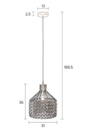 Gray Metal Weave Pendant Lamp | Dutchbone Jim | Oroa.com