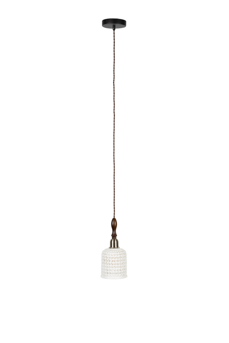 White Ceramic Pendant Lamp | Dutchbone Poppy | OROA.com