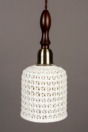 White Ceramic Pendant Lamp | Dutchbone Poppy | OROA.com