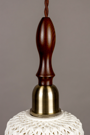 White Ceramic Pendant Lamp | Dutchbone Poppy | OROA.com