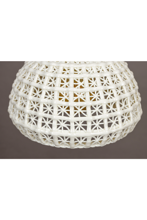 White Ceramic Pendant Lamp | Dutchbone Poppy | OROA.com