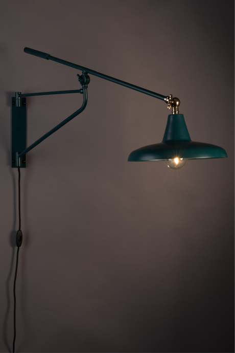 Teal Swing Arm Wall Lamp | Dutchbone Hector | Oroatrade.com