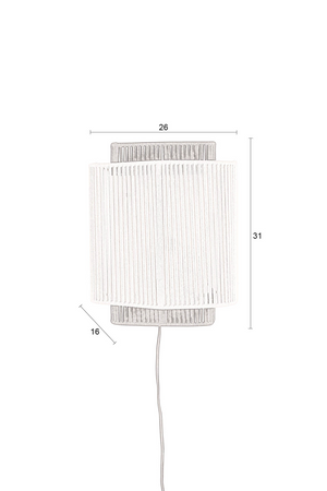Beige Cotton Thread Wall Lamp | Dutchbone Elon | OROA.com