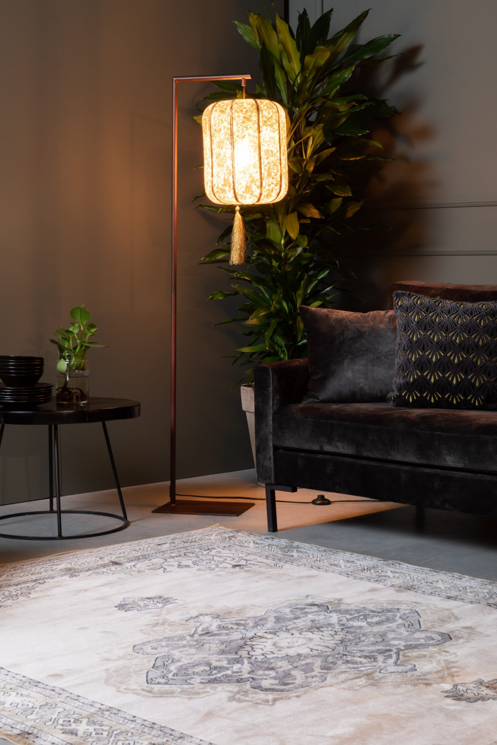 Gray Herati Carpet | Dutchbone Mahal | OROA.com