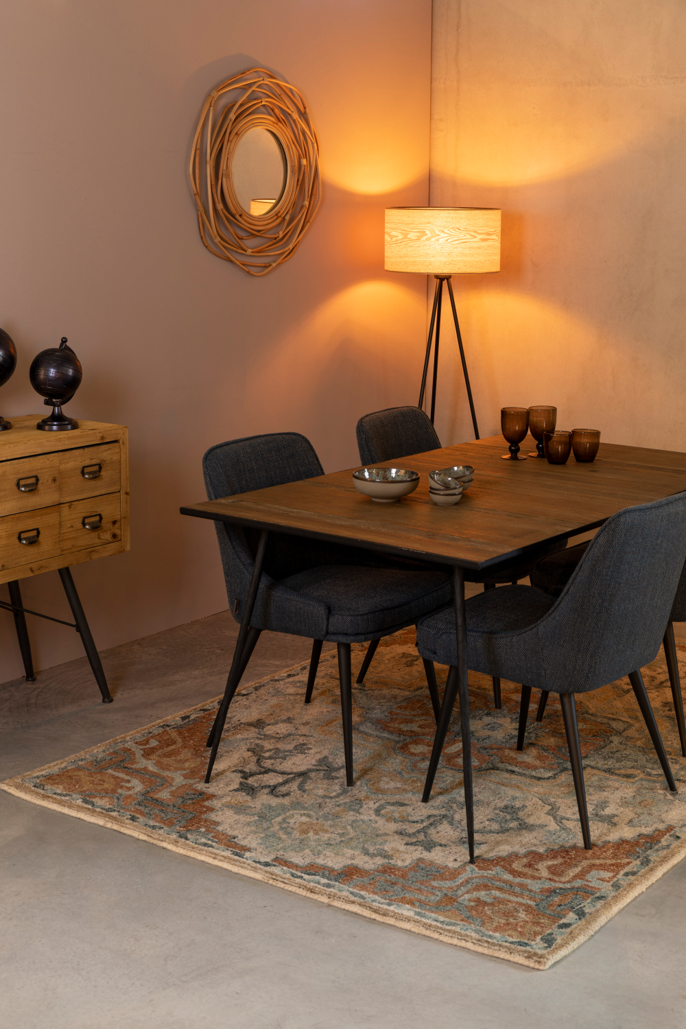 Blue Vintage Carpet | Dutchbone Amori | OROA.com