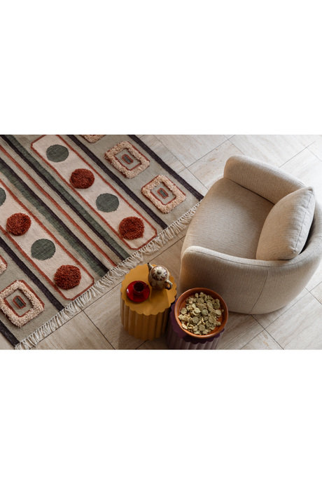 Multi-colored Geometric Rug | Dutchbone Haydon | OROA.com