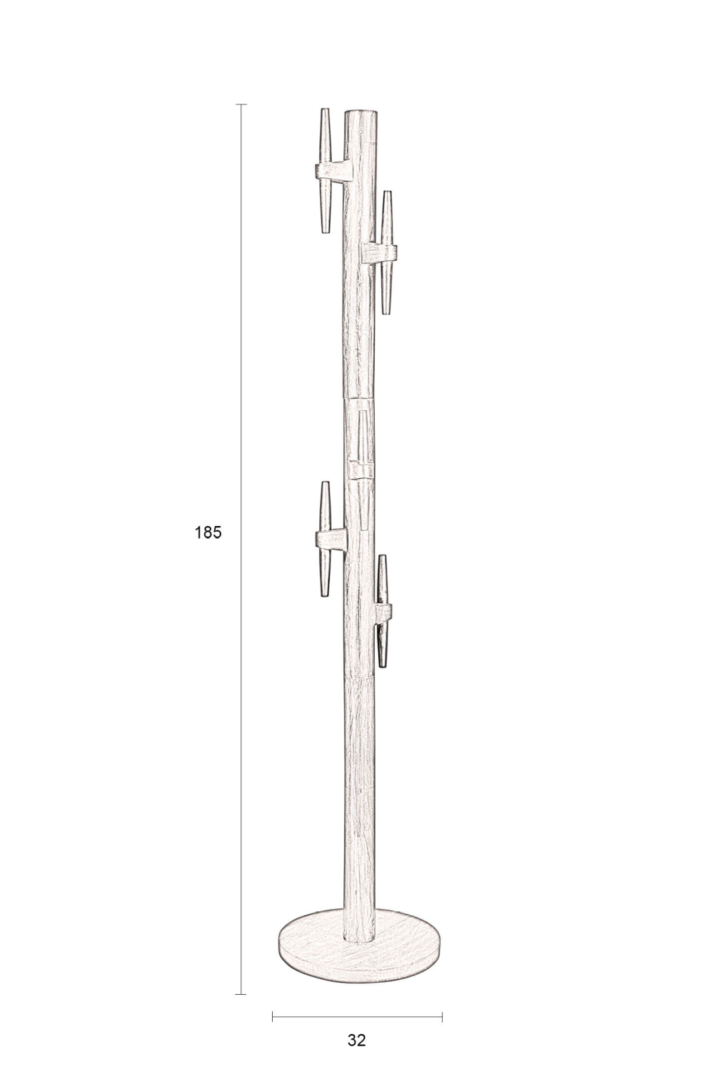 Lacquered Wood Coat Rack | Dutchbone Jakub | OROA.com