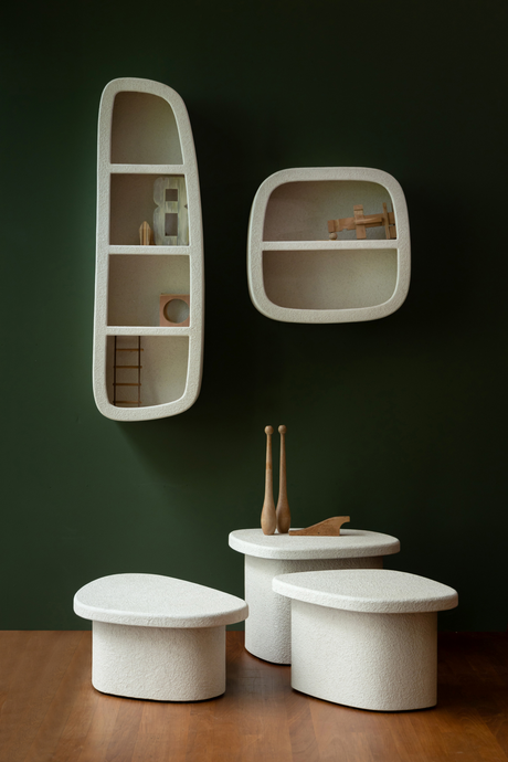   Modern European furniture - Beige Recycled Marble Single Wall Shelf - www.oroa.com | Oroa.com