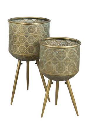 Brass Tripod Plant Stand M | Dutchbone Botanique | DutchFurniture.com