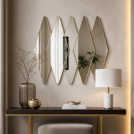   Modern European furniture - Gold Diamond-Shaped Mirror - www.oroa.com | Oroa.com