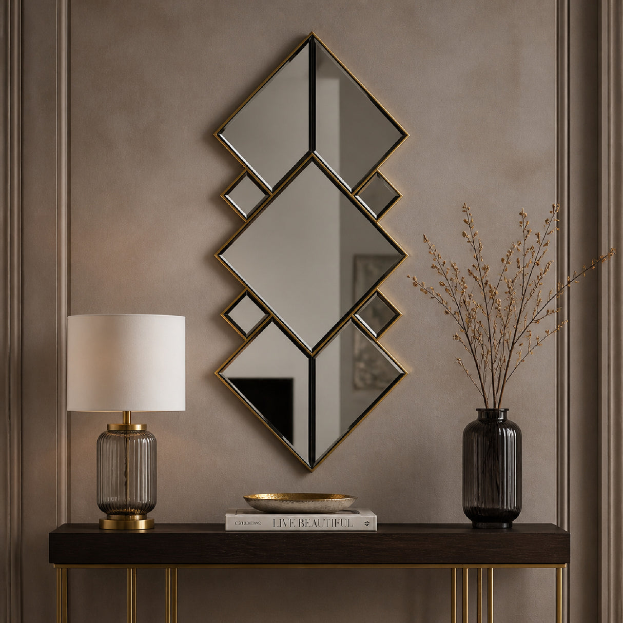   Modern European furniture - Connected Diamond-Shaped Mirror - www.oroa.com | Oroa.com