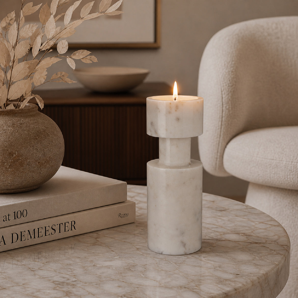   Modern European furniture - Solid Marble Candle Holder - www.oroa.com | Oroa.com