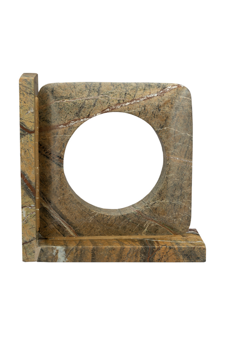 Brown Marble Book Ends (2) | Dutchbone Satpura | OROA.com