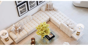Cream Boucle Modern Sofa | Eichholtz Dean