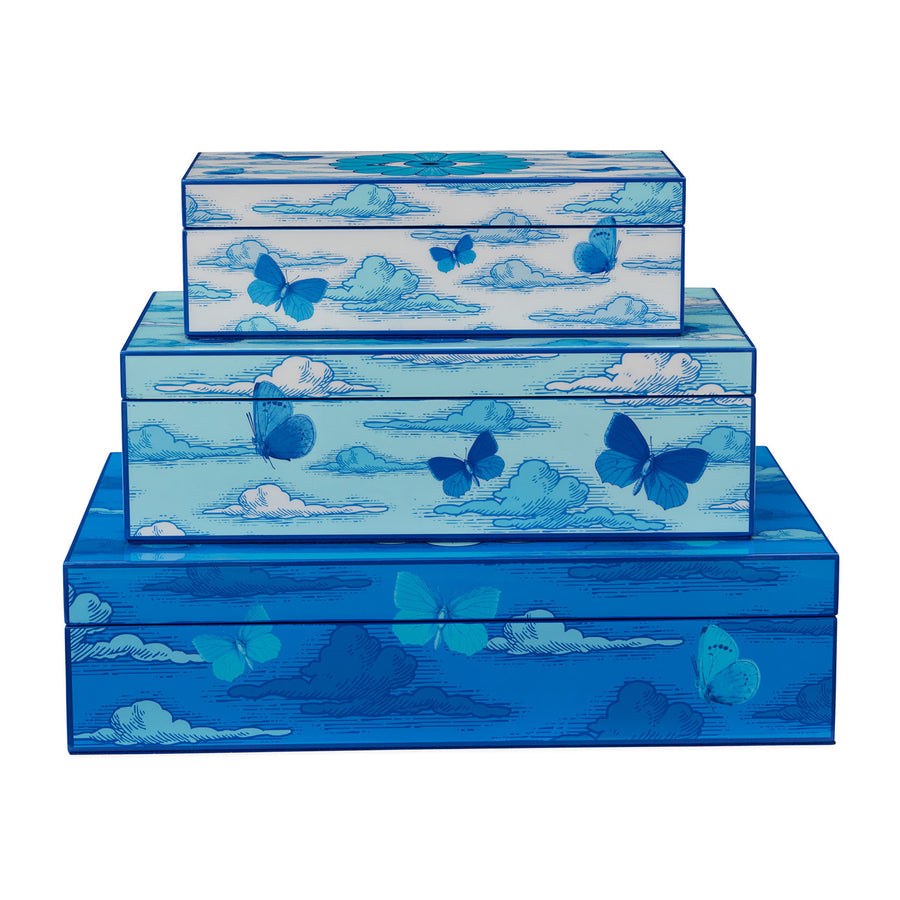 Eye Motif Blue Lacquer Box L | Jonathan Adler Druggist | Oroa.com