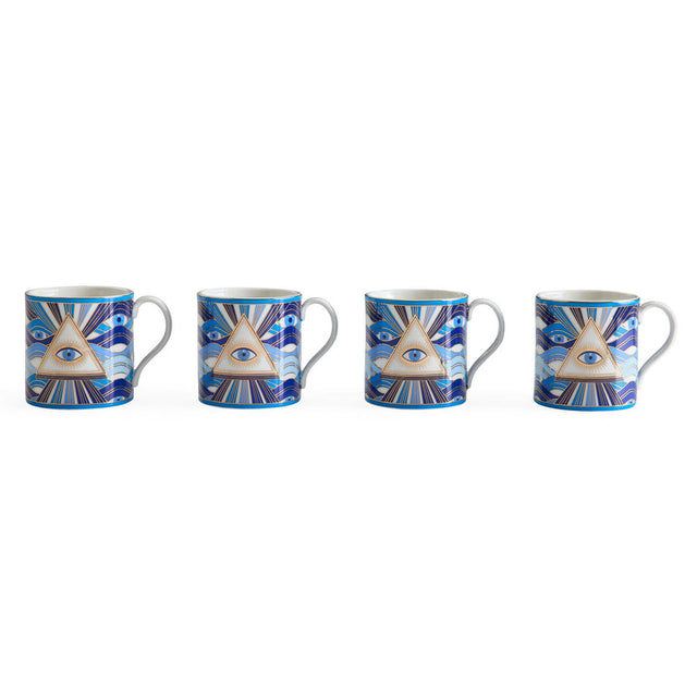Eye Motif Gilded Porcelain Mugs (4) | Jonathan Adler Druggist | Oroa.com