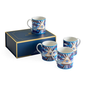 Eye Motif Gilded Porcelain Mugs (4) | Jonathan Adler Druggist | Oroa.com