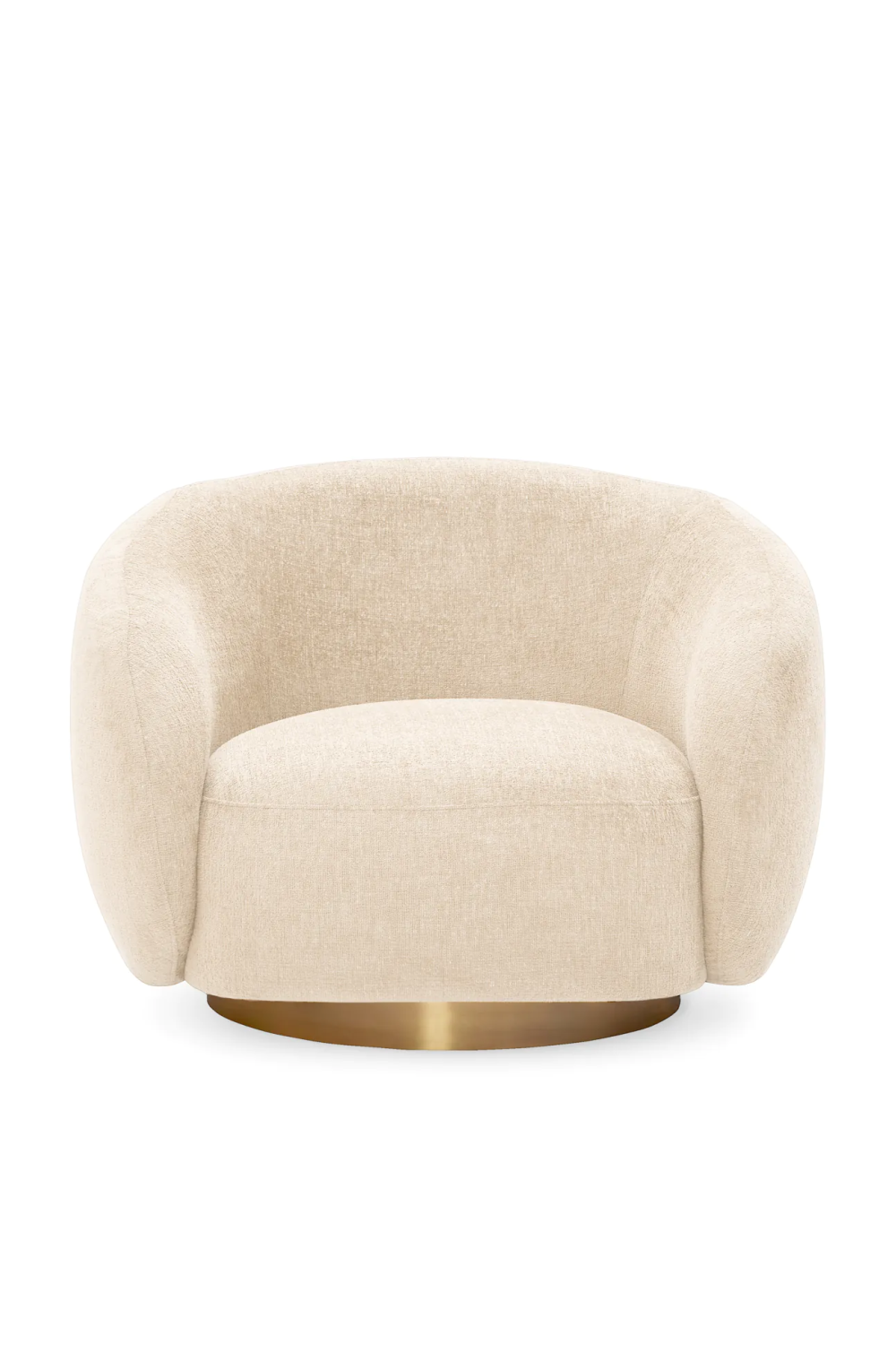 Brass Base Curved Swivel Chair | Eichholtz Brice | Oroa.com