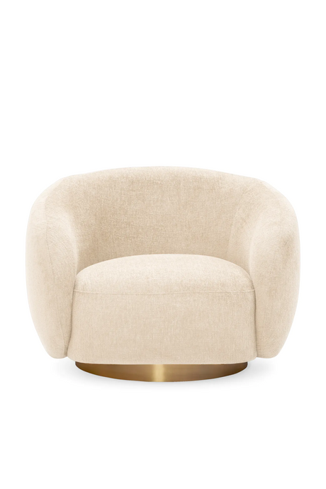 Brass Base Curved Swivel Chair | Eichholtz Brice | Oroa.com