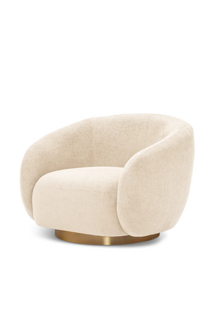 Brass Base Curved Swivel Chair | Eichholtz Brice | Oroa.com