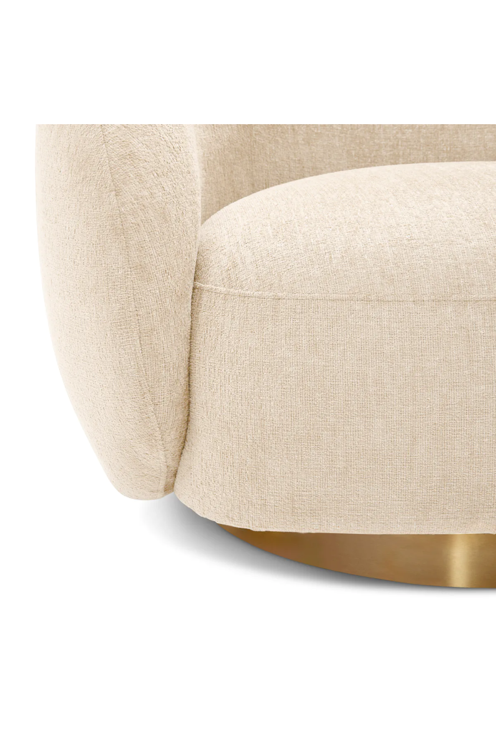 Brass Base Curved Swivel Chair | Eichholtz Brice | Oroa.com