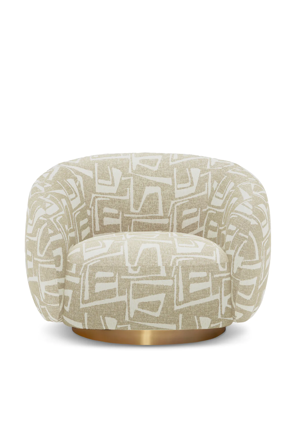 Brass Base Curved Swivel Chair | Eichholtz Brice | Oroa.com