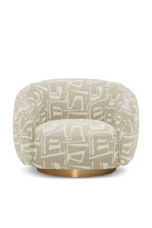 Brass Base Curved Swivel Chair | Eichholtz Brice | Oroa.com