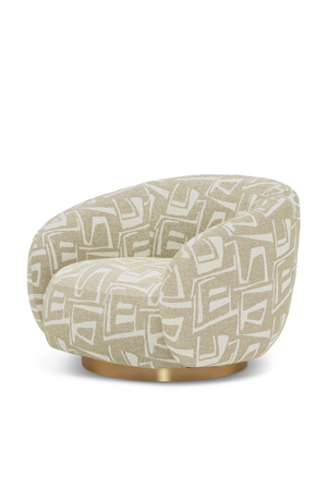 Brass Base Curved Swivel Chair | Eichholtz Brice | Oroa.com