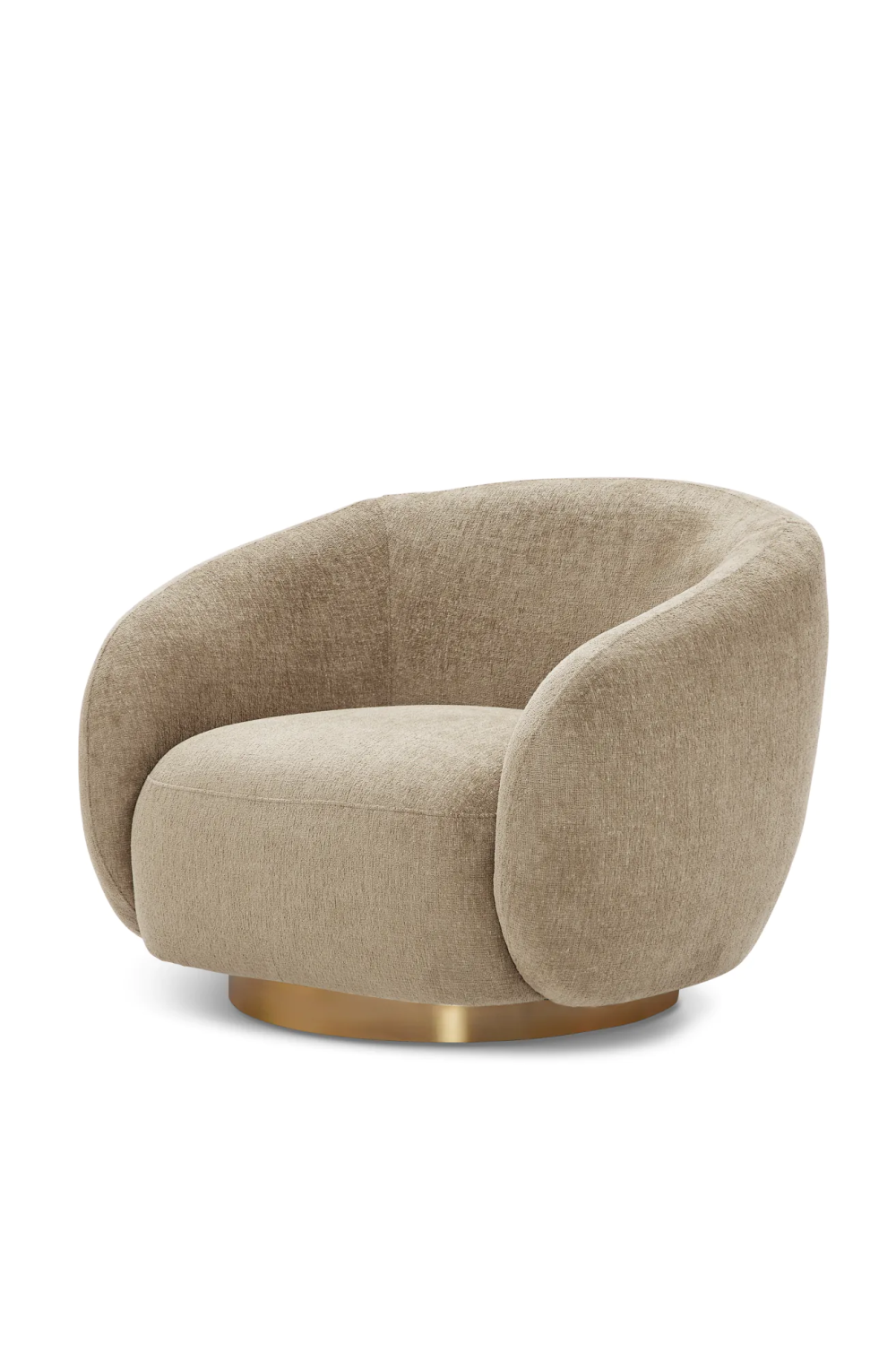 Brass Base Curved Swivel Chair | Eichholtz Brice | Oroa.com