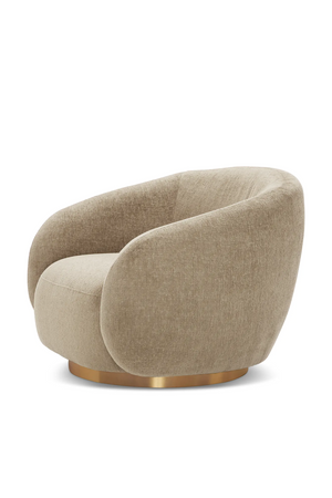 Brass Base Curved Swivel Chair | Eichholtz Brice | Oroa.com