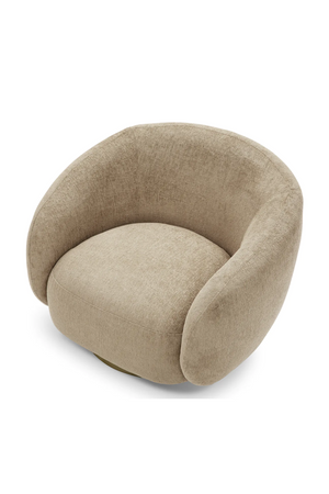 Brass Base Curved Swivel Chair | Eichholtz Brice | Oroa.com