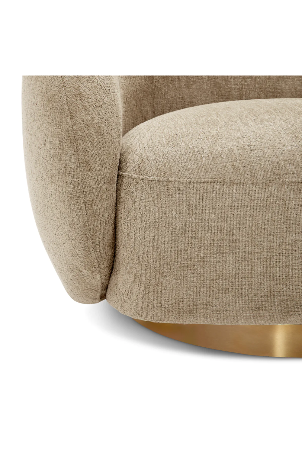 Brass Base Curved Swivel Chair | Eichholtz Brice | Oroa.com